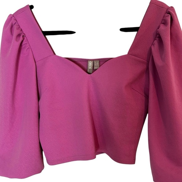 ASOS Women's Sweetheart Neckline Cropped Blouse- Size 4 - Picture 5 of 9